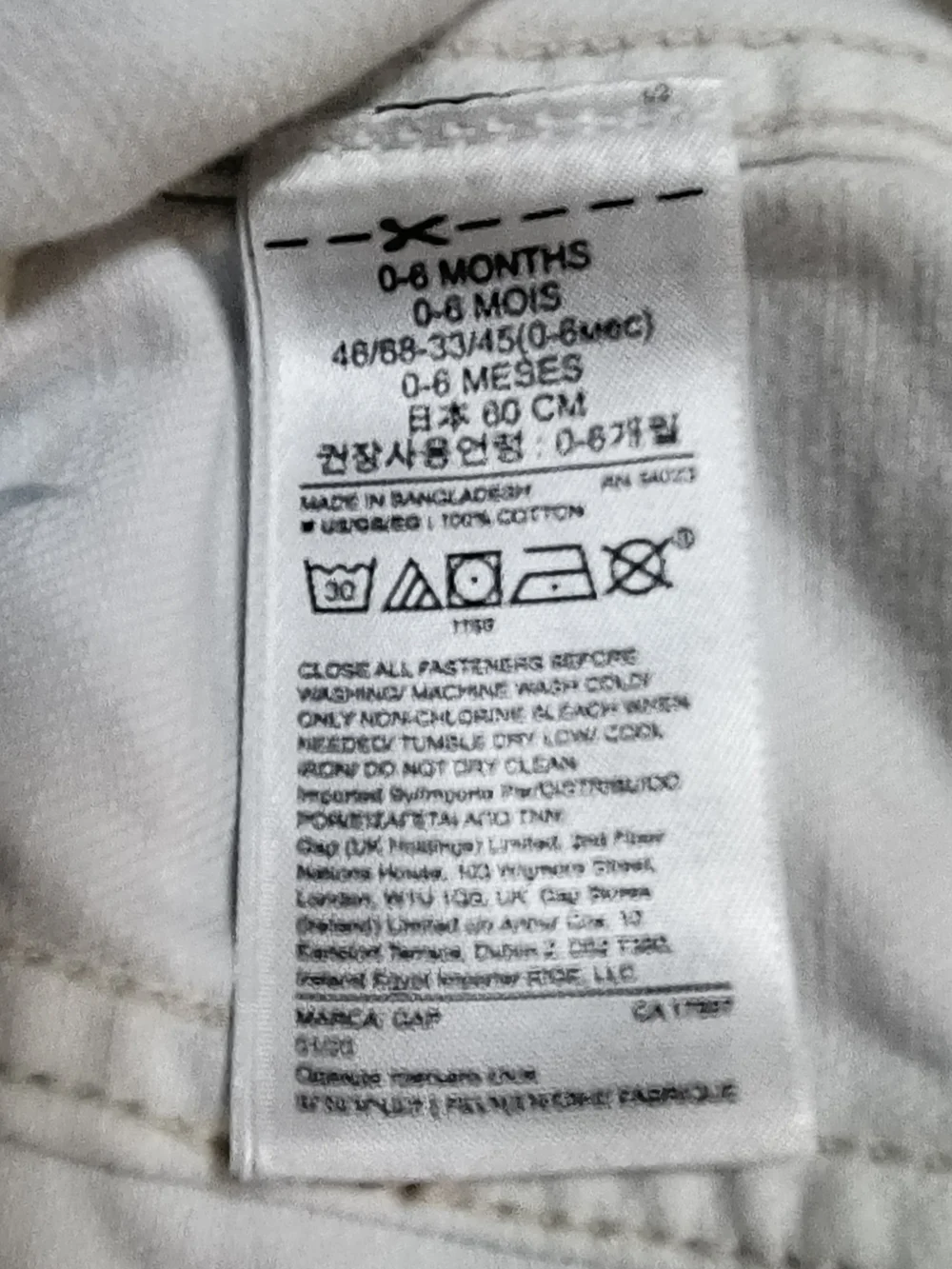Cotton denim jacket, Baby Gap white jean jacket, toddler size 0/6 months